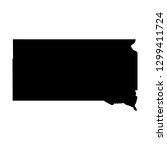 South Dakota, state of USA - solid black silhouette map of country area. Simple flat vector illustration.