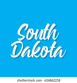 south dakota, text design. Vector calligraphy. Typography poster. Usable as background.