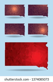 South Dakota Triangle geometry map Vector Collection