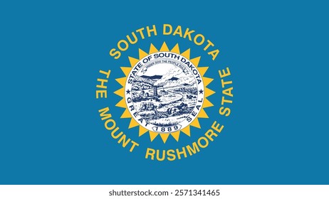 South Dakota US State Flag Vector Illustration