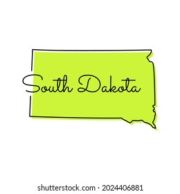 South Dakota - USA map vector stock illustration design template.