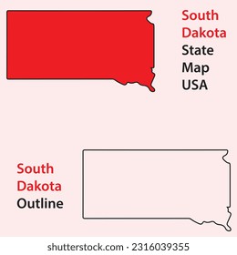 south dakota usa map vector