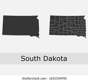 South Dakota vector maps counties, townships, regions, municipalities, departments, borders
