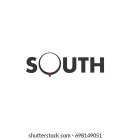 South Direction of the compass logo design vector
