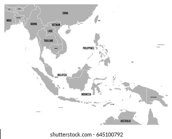 Asean経済共同体 Aec 地図 グレーの地図と暗いグレーで強調表示された加盟国 東南アジア ベクターイラスト のベクター画像素材 ロイヤリティフリー Shutterstock