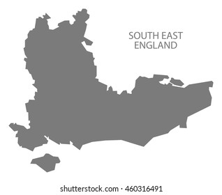 South East England Map Grey