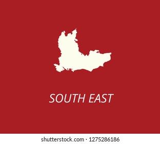 South East map England region shape 