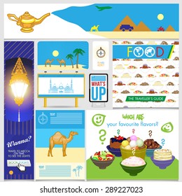South East Traveling graphic collection, food, sights and transportation.