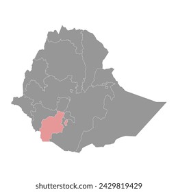 South Ethiopia Regional State map, administrative division of Ethiopia. Vector illustration.