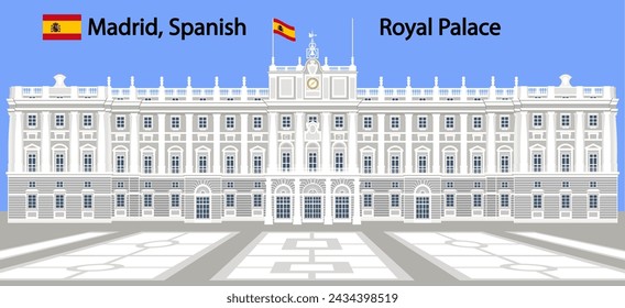 South facade Royal Palace of Madrid, Spain