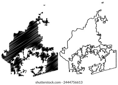 South Fulton City, Georgia (United States cities, United States of America, us, usa city) map vector illustration, scribble sketch City of Renaissance map