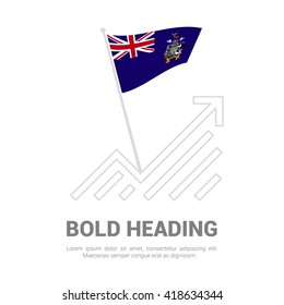 South Georgia Flag with analytics graph up, Bold heading and place for text template