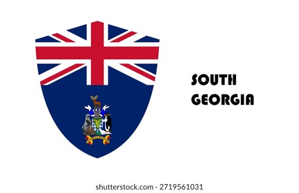 Südgeorgien Flagge in Schildform (Badge)