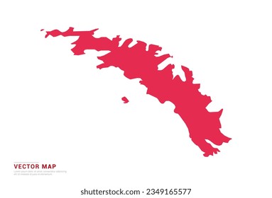 South Georgia Map - abstract style red isolated on white background for infographic, design vector.