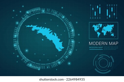 South Georgia map of blue digital frame Futuristic Sci Fi Modern User vector HUD, GUI, UI interface.