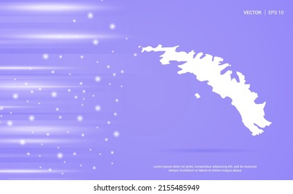 South Georgia map isolated on purple background. Vector Illustration.