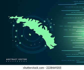 South Georgia map of technology green futuristic Background vector.