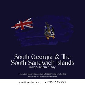 South Georgia and the South Sandwich Islands Flag Made of Glitter Sparkle Brush Paint Vector, Celebrating South Georgia and the South Sandwich Islands Independence Day.