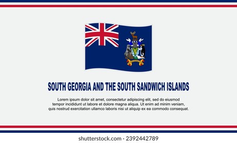 South Georgia And The South Sandwich Islands Flag Abstract Background Design Template. Independence Day Banner Social Media Vector Illustration. Design