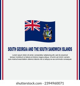 South Georgia And The South Sandwich Islands Flag Background Design Template. Independence Day Banner Social Media Post. Cartoon