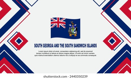 South Georgia And The South Sandwich Islands Flag Abstract Background Design Template. Independence Day Banner Wallpaper Vector Illustration. Background