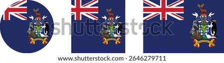 
South Georgia and the South Sandwich Islands flag, national flag of South Georgia and the South Sandwich Islands

