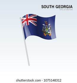 South Georgia waving flag isolated on gray background