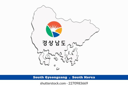 South Gyeongsang Province in South Korea Flag Map