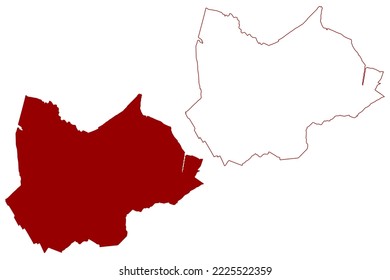 South Holland Non-metropolitan district (United Kingdom of Great Britain and Northern Ireland, ceremonial county Lincolnshire or Lincs, England) map vector illustration, scribble sketch map