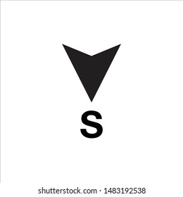 South Icon Flat Illustration vector