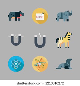 south icon set. vector set about magnet, hippopotamus, sea lion and zebra icons set.