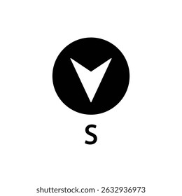 Süd-Symbol, Vektorsymbol, Symbol, Illustration, Logo

