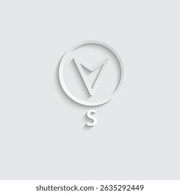 south icon vector compass  symbol illustration logo
