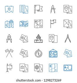 south icons set. Collection of south with map, flags, compass, flag. Editable and scalable south icons.