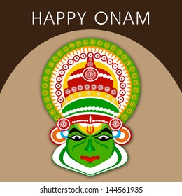 Illustration Colorful Kathakali Dancer Face Onam Stock Vector (Royalty ...