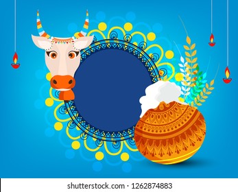 South Indian Festival Pongal Background Template Design Vector Illustration - Pongal Festival Background and elements with text of Pongal and sale 