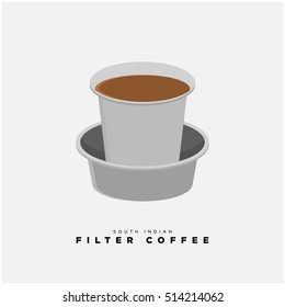 South Indian Filter Coffee (Vector Illustration In Flat Style Design)