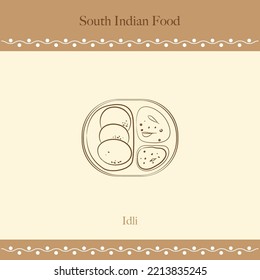 south indian food vector line drawing illustration