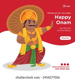 South indian happy onam sale banner design template. Vector graphic illustration.