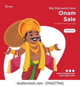 South indian onam festival sale banner design template. Vector graphic illustration.