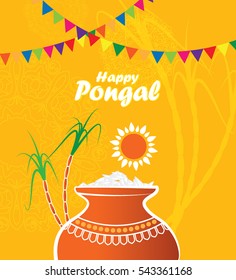 South Indian Traditional Festival Pongal Design Template - Happy Pongal Design