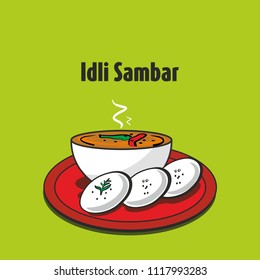 South Indian Traditional Food Idli Sambar