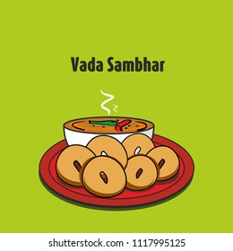 South Indian Traditional Food Vada Sambar