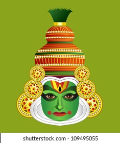 South Indian Traditional Kathakali Dancer Krishna Stock Vector (Royalty ...