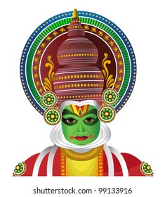 South Indian Traditional Kathakali Dancer Isolated