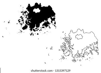 South Jeolla Province (South Korea, Republic of Korea, ROK, Provinces of South Korea) map vector illustration, scribble sketch Jeollanam-do map