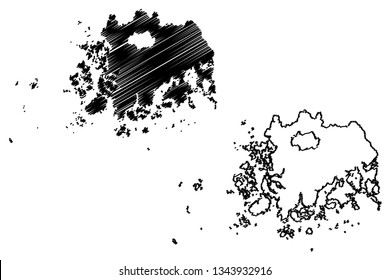 South Jeolla Province (South Korea, Republic of Korea, ROK, Provinces of South Korea) map vector illustration, scribble sketch Jeollanam-do map