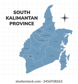 In: South Kalimantan Province Map Illustration. Karte der Provinz in Indonesien