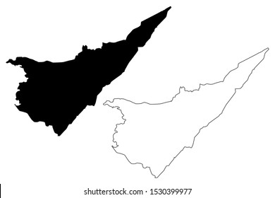 South Karelia Region (Republic of Finland) map vector illustration, scribble sketch South Karelia map