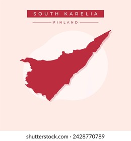 South Karelia Region (Republic of Finland) map vector illustration, scribble sketch South Karelia map